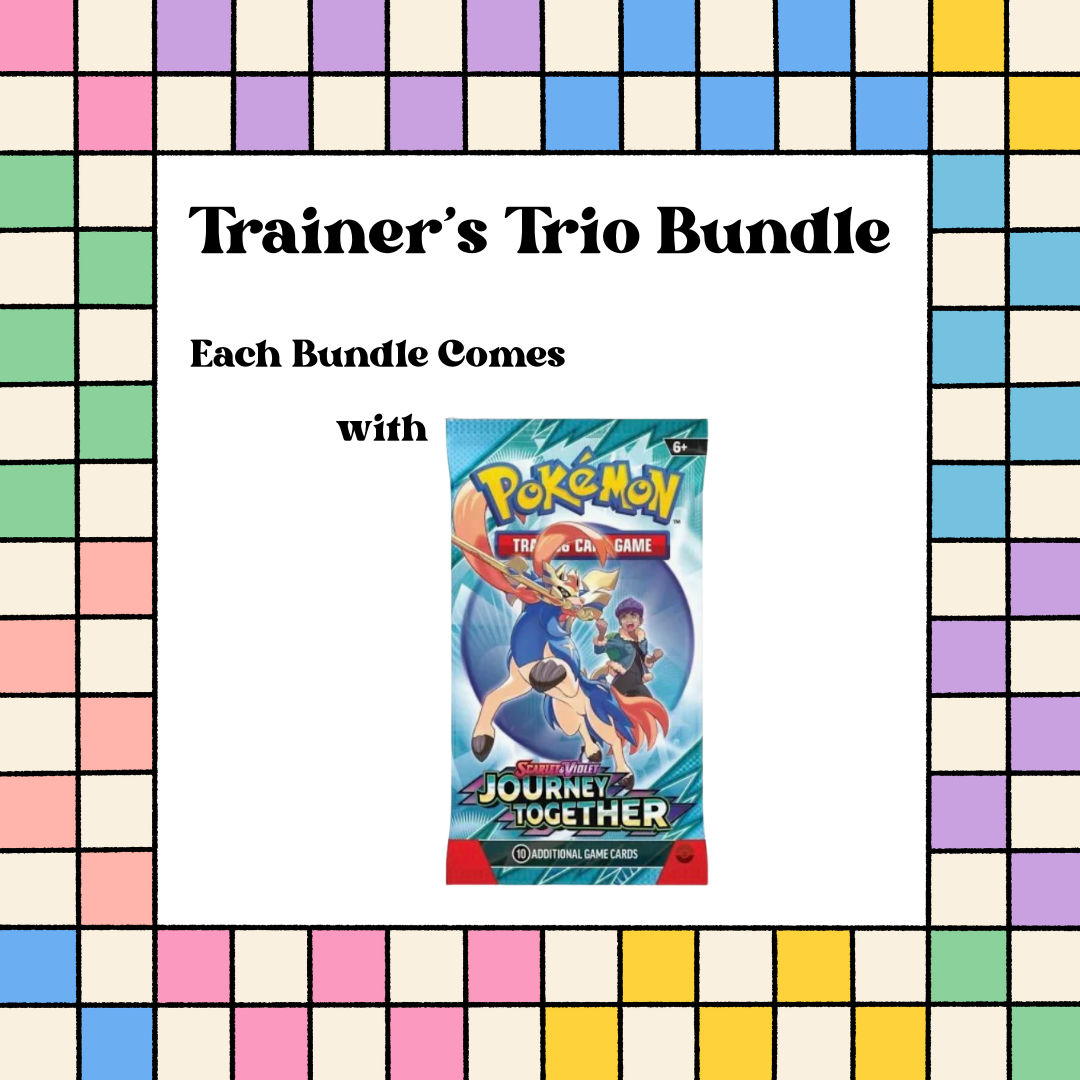 Trainer’s Trio Bundle – 3 Pokémon Booster Packs + Bonus Card