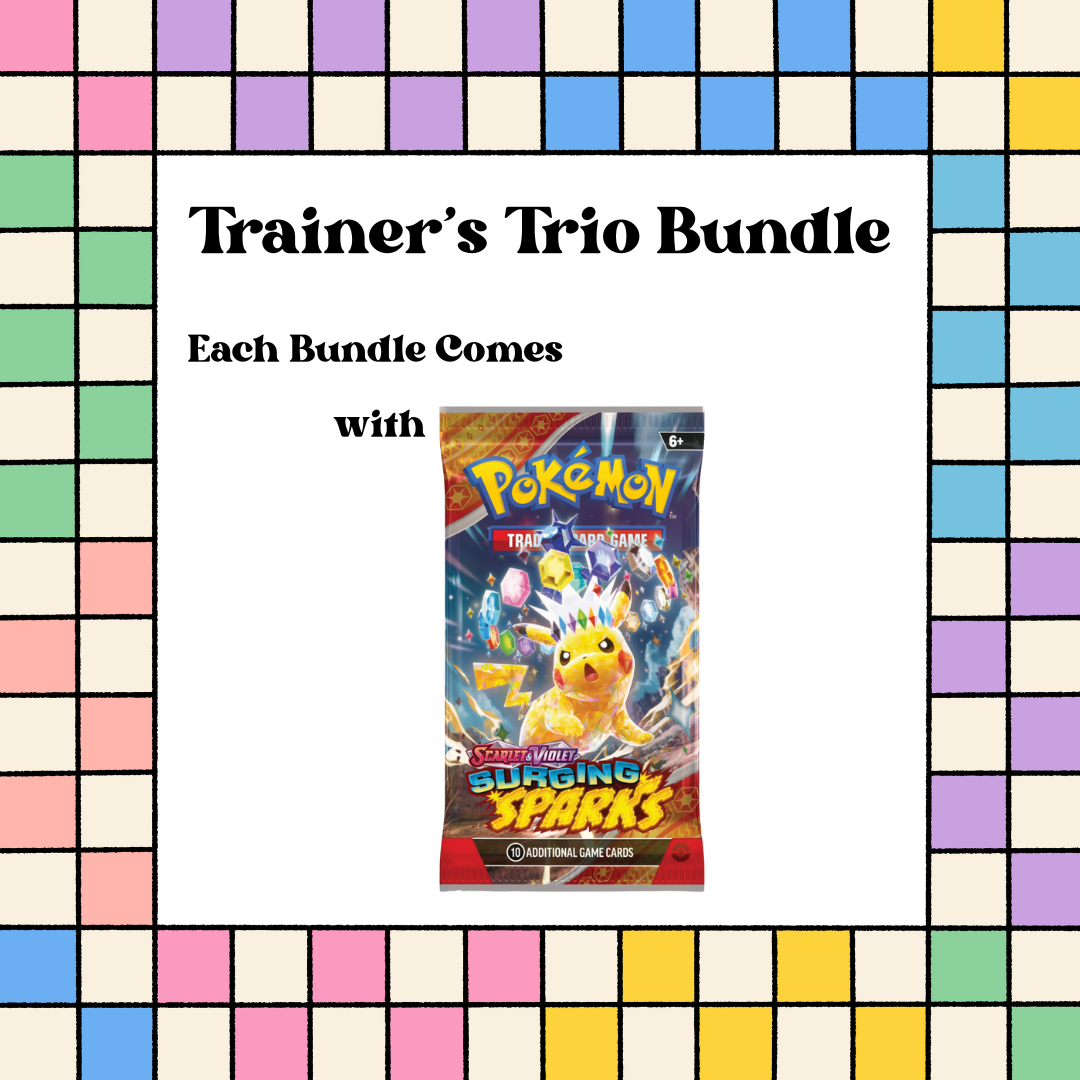 Trainer’s Trio Bundle – 3 Pokémon Booster Packs + Bonus Card