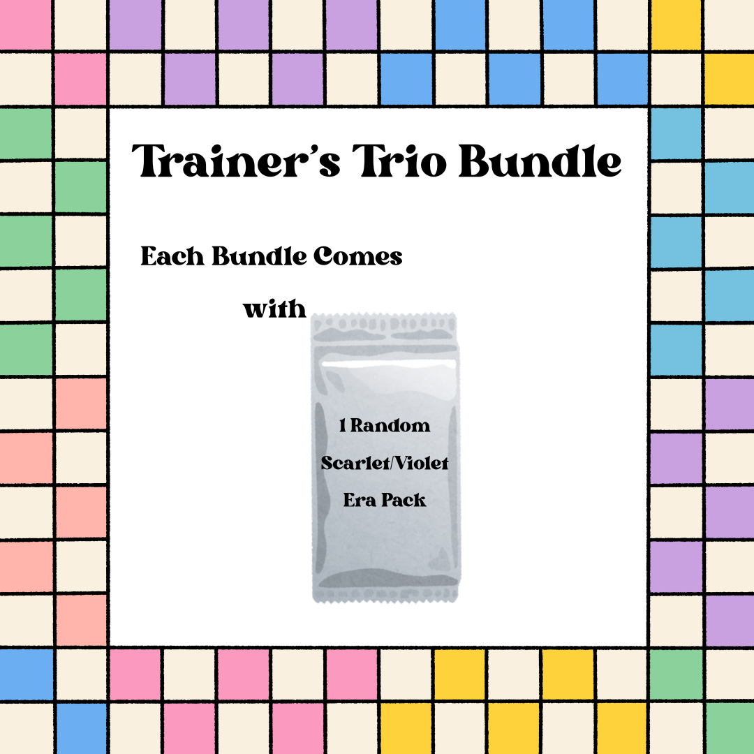 Trainer’s Trio Bundle – 3 Pokémon Booster Packs + Bonus Card